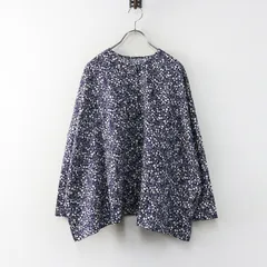マーブルシュッド marble SUD Nocturne ノクターン ブラウス ｜ネイビートップス シャツ ノーカラー【2400014914771】のサムネイル