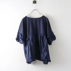 2025SS スタジオクリップ studio CLIP 切替ギャザーブラウス F‖ネイビー トップス ワイド 半袖【2400014938586】