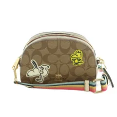 コーチ COACH × PEANUTS SNOOPY ショルダーバッグ シグネチャー柄 ベージュ マルチカラー C4238 /MI ■OS