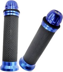 RoaRion ハンドルグリップ 汎用 Φ 22.2mm 左右セット アルミ CNC カスタムパーツ オートバイ バイク (ブルー,  140mm)