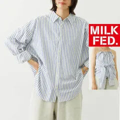 ミルクフェド シャツ ブラウス MILKFED レディース 2WAY OVERSIZED SHIRT MILKFED milkfed 水色 ライトブルー 長袖 ストライプ ビスチェ カーディガン 春服 夏服 可愛い おしゃれ ブランド 103261011019のサムネイル