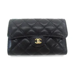 CHANEL シャネル マトラッセ ミディアム フラップ ウォレット キャビアスキン ブラック 財布 ∠UP5718