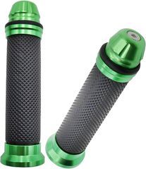RoaRion ハンドルグリップ 汎用 Φ 22.2mm 左右セット アルミ CNC カスタムパーツ オートバイ バイク (グリーン,  140mm)