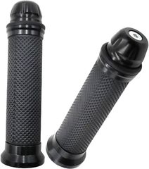 RoaRion ハンドルグリップ 汎用 Φ 22.2mm 左右セット アルミ CNC カスタムパーツ オートバイ バイク (ブラック,  140mm)