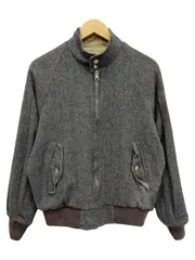 LANDS END (ランズエンド) USA製 リバーシブルブルゾン コットン×ヘリンボーン ウール 古着 80s M ベージュ メンズ/065のサムネイル