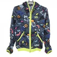 パーリーゲイツ ジップパーカー グレー×マルチカラー メッシュ 総柄 太陽 雲 ジャケット レディース 1(M) ゴルフウェア PEARLY GATES