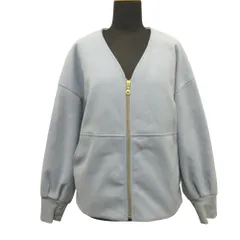 良品 BAYFLOW ベイフロー ノーカラー ジャケット ブルゾン Vネック ウールライク 3 青 ブルー レディース 古着 中古 USEDのサムネイル