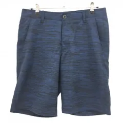 【美品】アンダーアーマー ハーフパンツ ネイビー×黒 杢調 ロゴ刺しゅう  メンズ 88 ゴルフウェア UNDER ARMOUR