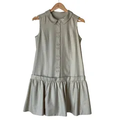 美品 FOXEY NEW YORK フォクシーニューヨーク ラウンドカラー ノースリーブワンピース 30128 サイズ38 ベージュ レディース 古着 中古 USEDのサムネイル