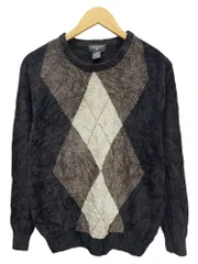 DOCKERS (ドッカーズ) アーガイル柄アクリルニット セーター レーヨン混 90S 00S 古着 ビンテージ M ブラウン メンズ/065のサムネイル