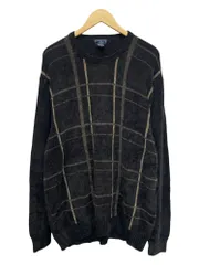 DOCKERS (ドッカーズ) チェック柄アクリルニット セーター レーヨン混 00S 古着 XXL ブラウン系 メンズ/065のサムネイル