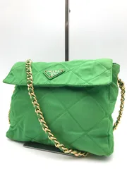 希少　PRADA　プラダ　ショルダーバッグ　テスートナイロン　キルティング　三角ロゴ　肩掛け　斜め掛け　グリーン系　822