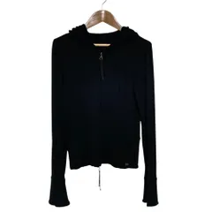 美品 FOXEY NEW YORK フォクシーニューヨーク ニット ジップアップパーカー 34032 サイズ40 ブラック レディース 古着 中古 USEDのサムネイル