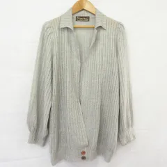 良品 TOYOKO SAITO 斎藤都世子 トヨコサイトウ ニットジャケット カーディガン グレー レディース 古着 中古 USEDのサムネイル