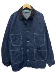 Victory Supply デニムカバーオール 裏地フリース 襟コーデュロイ 90S 00S 古着 2XL ネイビー メンズ/065