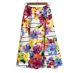 未使用 Chesty チェスティ フラワープリント フレアスカート 1 マルチカラー レディース 古着 中古 USED