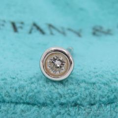 ティファニー 片耳 0.1ct ダイヤ ソリティア プラチナ ピアス ACG1e 