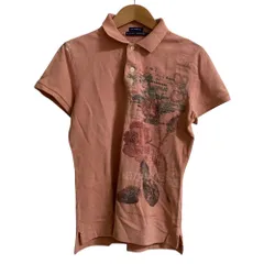美品 Ralph Lauren ラルフローレン THE SKINNY POLO フラワープリント ポロシャツ Lサイズ ピンク レディース 古着 中古 USED