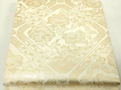平和屋本店□極上 本場筑前博多織 両面 全通柄袋帯 草花間道 献上 逸品