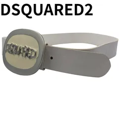 DSQUARED2 ディースクエアード ホワイト レザー ベルト ロゴバックルのサムネイル