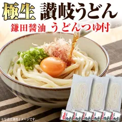 当日発送（17時頃迄）【本場 生麺 讃岐うどん 並切麺  750g つゆ付】 鎌田醤油のつゆ付セット 6人前 香川直送　訳あり簡易パッケージ、簡易包装　　（UB）のサムネイル