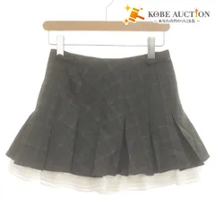 ■ トリートユアセルフ キャロットスカート ショートパンツ ボトムス 学生制服風 チェック レディース F(M) ダークグレー系 タグ付 未使用のサムネイル