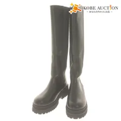 ■ AMAIL アマイル サイドゴアブーツ ロング 革靴 Side goa bulky longboots レザー ラウンド レディース L(24.5cm相当) 黒 箱付きのサムネイル