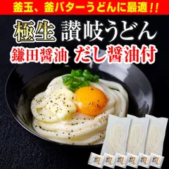 当日発送（17時頃迄）釜玉や釜バターうどんにも最適！【本場 生麺 讃岐うどん 並切麺 750ｇ 鎌田醤油のだし醤油付】6人前　香川直送　　訳あり簡易パッケージ、簡易包装　　　（KUB）のサムネイル