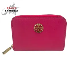Tory Burch トリーバーチ ロビンソン ピンク ゴールド金具 レザー コインケース カードケース レディース 600533【中古】