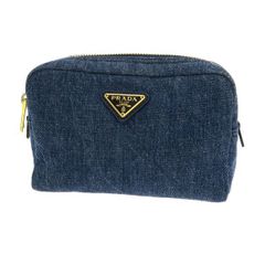 PRADA デニム ポーチ ネイビー プラダ ミニバッグ 化粧ポーチ 小物入れ