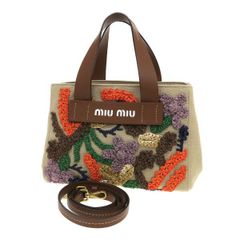 美品 miumiu フラワーペイント2wayバッグ - メルカリ