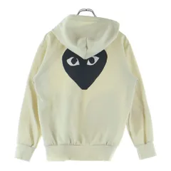 PLAY COMME des GARCONS (プレイコムデギャルソン) バックプリント ジップアップ スウェットプルオーバーパーカー ホワイトのサムネイル