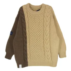 DESCENDANT ディセンダント 19AW ARAN WOOL KNIT アラン ウール ニット カーキ系 1【中古】のサムネイル