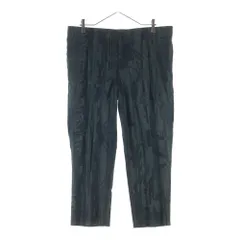 HERMES (エルメス) ジオメトリック 総柄プリント 1タック コットン スラックスパンツ グリーンのサムネイル