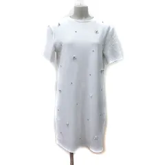 ザラ ZARA ワンピース ミニ 半袖 ビジュー 白 ホワイト /YI