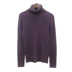 アー・ヴェ・ヴェスタンダード ミッシェルクラン a.v.v standard ニット カットソー タートルネック 長袖 リブ 40 L 紫 パープル /MN