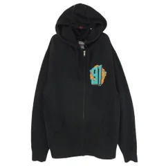 エクストララージ XLARGE 90s フルジップ プリント パーカー ブラック系 L【中古】