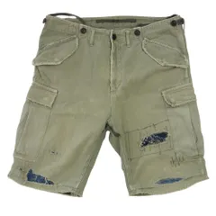 VISVIM ビズビム 0220905008003 ICT JUMBO EIGER SANCTION SHORTS CRASH リペアクラッシュ加工 カーゴ ショーツ ハーフパンツ カーキ系 2【中古】のサムネイル