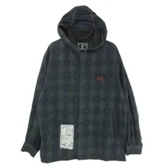 HEX ANTISTYLE ヘックスアンチスタイル フード付き バックプリント チェック 長袖 シャツ グリーン系 M【中古】のサムネイル
