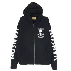 VANSON バンソン SCULL FULLZIP PARKA スカル ロゴ刺繍 フルジップ パーカー ブラック系 M【中古】のサムネイル