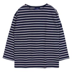 新品　comm.arch. オーガニックコットンスクエアネックTシャツボーダー 極美品】comm.arch./オーガニックコットン スクエアネックボーダーT