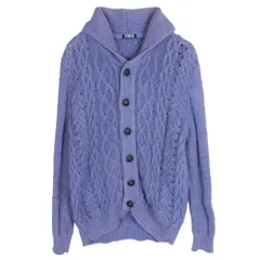 TMT ティーエムティー TKN-F1501 WASHED INDIGO CABLE CARDIGAN ウォッシュド インディゴ ケーブル カーディガン パープル系 M【中古】のサムネイル