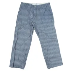 POST OVERALLS ポストオーバーオールズ ヘリンボーン ベイカー パンツ ブルー系 サイズ表記無【中古】のサムネイル