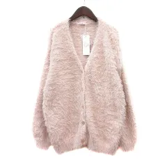 エムズエキサイト EMSEXCITE カーディガン ニット シャギー F ピンク /MN