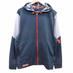アンダーアーマー UNDER ARMOUR パーカー ジップアップ 裏起毛 長袖 L 紺 ネイビー /YK ●RY