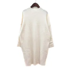 クリアインプレッション CLEAR IMPRESSION ワンピース ニット ひざ丈 ハイネック 長袖 2 M 白 アイボリー /MN