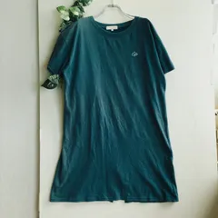 良品✨ ロゴス デイズ LOGOS DAYS しまむら 半袖 ひざ丈 ワンピース ワンポイント ロゴ 刺繍 クルーネック トップス チュニック 大きめ ゆったり オーバーサイズ ビッグシルエット 部屋着 リラックス