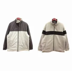 ユニクロ UNIQLO ジャケット ブルゾン リバーシブル ナイロン フリース ジップアップ XL ベージュ こげ茶 ダークブラウン /YK ●RY