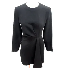 ザラ ZARA ワンピース Aライン ミニ 長袖 XS 黒 ブラック /RT