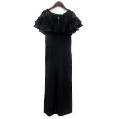 アプレジュール apres jour パンツ オールインワン レース 切替 半袖 フリル F 黒 ブラック /MN